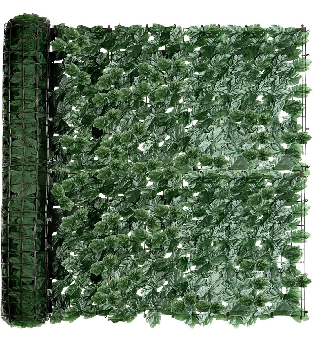 Bestla Ivy Leaves Trellis with Artificial Leaves Hedge Roll, Artificial Ivy Trellis Screening Roll UV Protection Wall Decor for Indoor Outdoor… (3m x 1m, Ivy Hedge Screening)