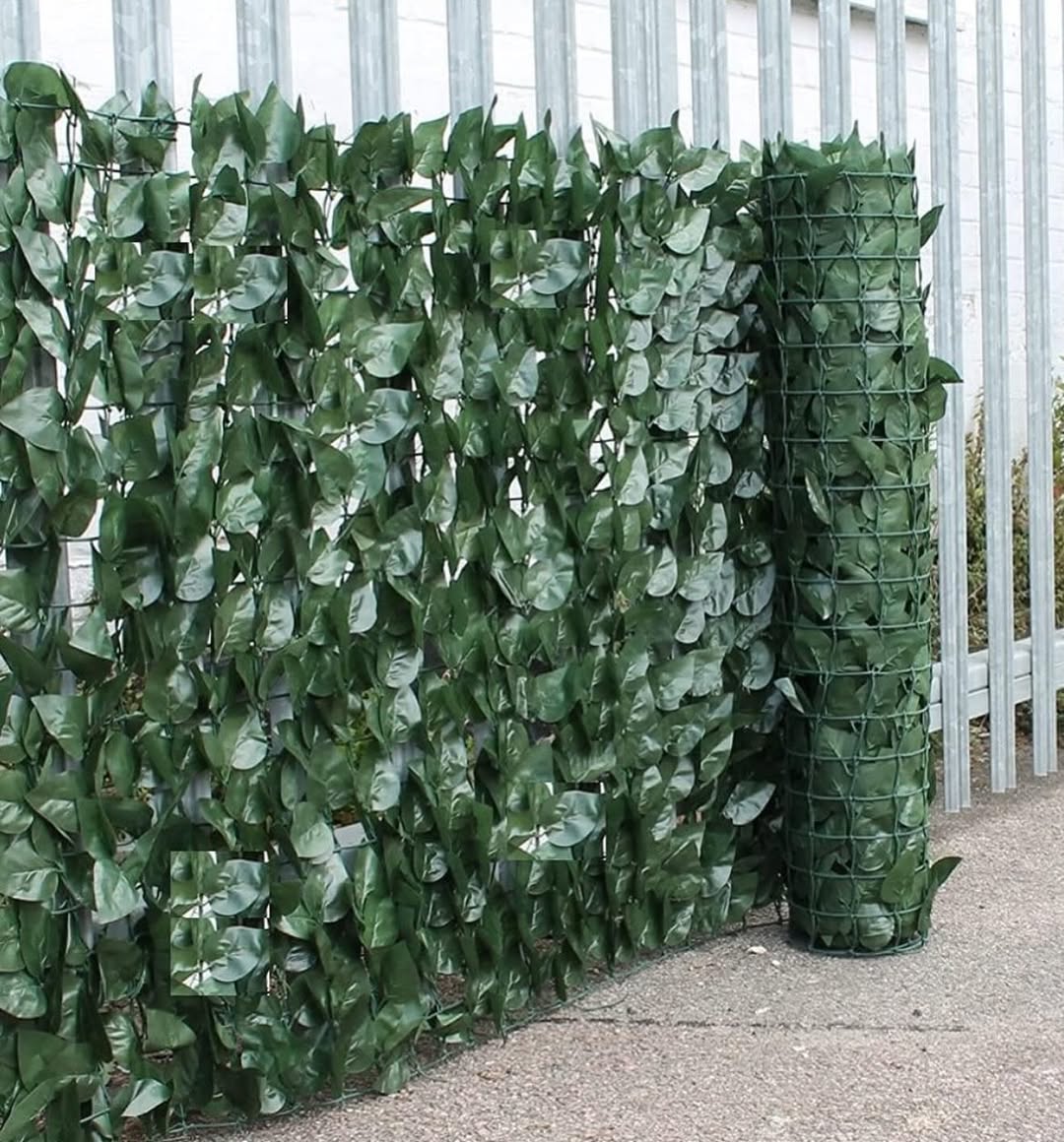 Bestla Ivy Leaves Trellis with Artificial Leaves Hedge Roll, Artificial Ivy Trellis Screening Roll UV Protection Wall Decor for Indoor Outdoor… (3m x 1m, Ivy Hedge Screening)