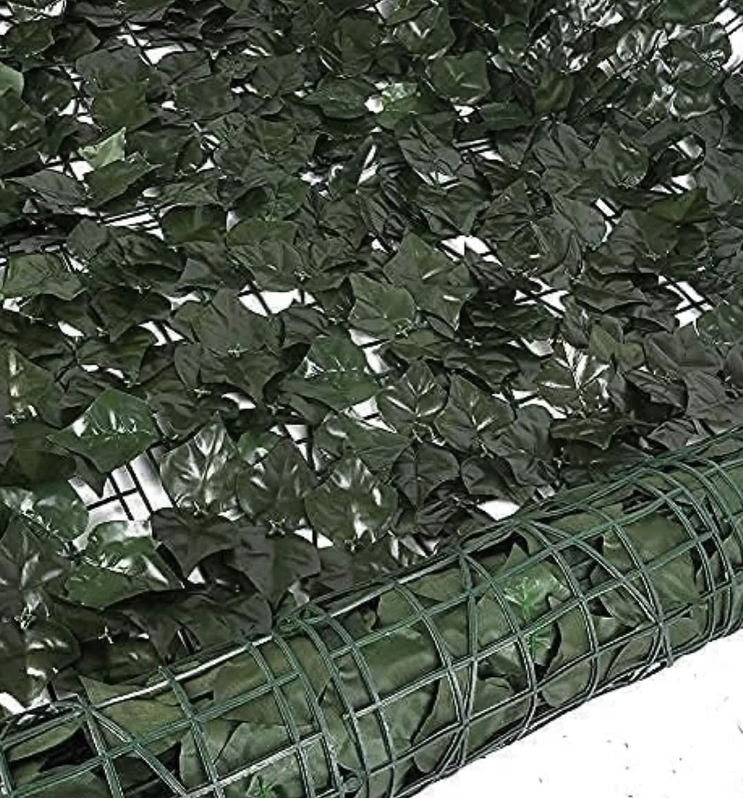 Bestla Ivy Leaves Trellis with Artificial Leaves Hedge Roll, Artificial Ivy Trellis Screening Roll UV Protection Wall Decor for Indoor Outdoor… (3m x 1m, Ivy Hedge Screening)