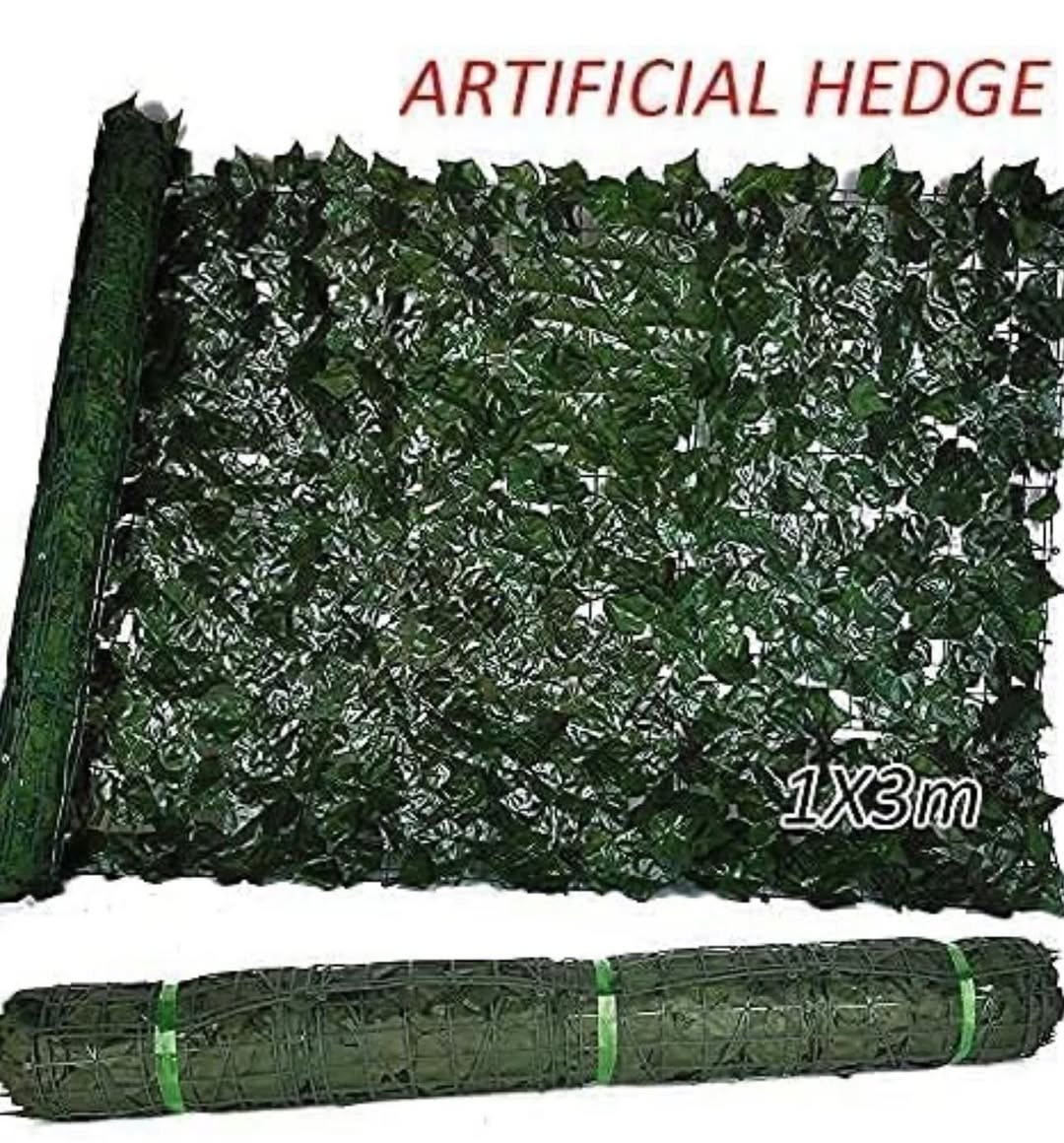Bestla Ivy Leaves Trellis with Artificial Leaves Hedge Roll, Artificial Ivy Trellis Screening Roll UV Protection Wall Decor for Indoor Outdoor… (3m x 1m, Ivy Hedge Screening)