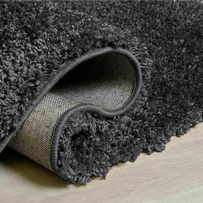 Bestla Salvador EXTRA THICK HEAVY 5CM PILE SOFT SHAGGY RUGS MODERN AREA RUGS BEDROOM HALL RUGS - Dark Grey