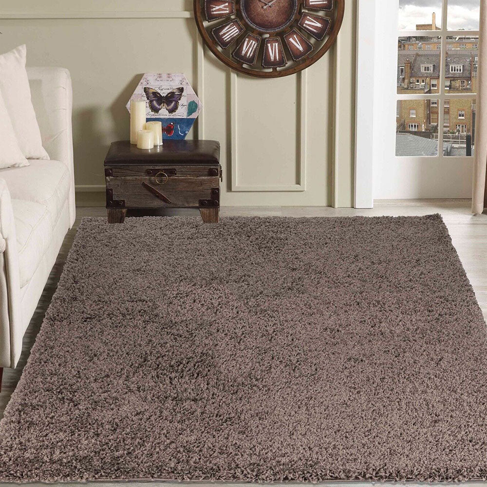 Bestla Salvador EXTRA THICK HEAVY 5CM PILE SOFT SHAGGY RUGS MODERN AREA RUGS BEDROOM HALL RUGS Taupe