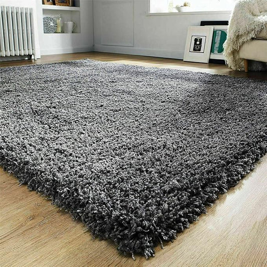 Bestla Salvador EXTRA THICK HEAVY 5CM PILE SOFT SHAGGY RUGS MODERN AREA RUGS BEDROOM HALL RUGS - Dark Grey