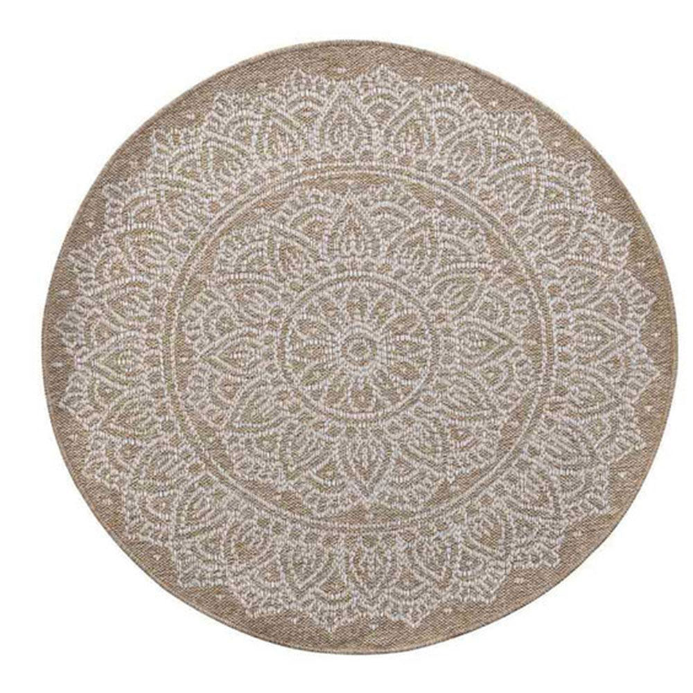 Harper Round Rug Floral Cream - 120 x 120 cm