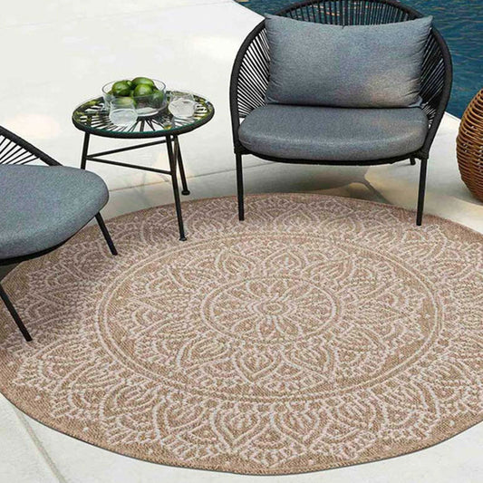 Harper Round Rug Floral Cream - 120 x 120 cm