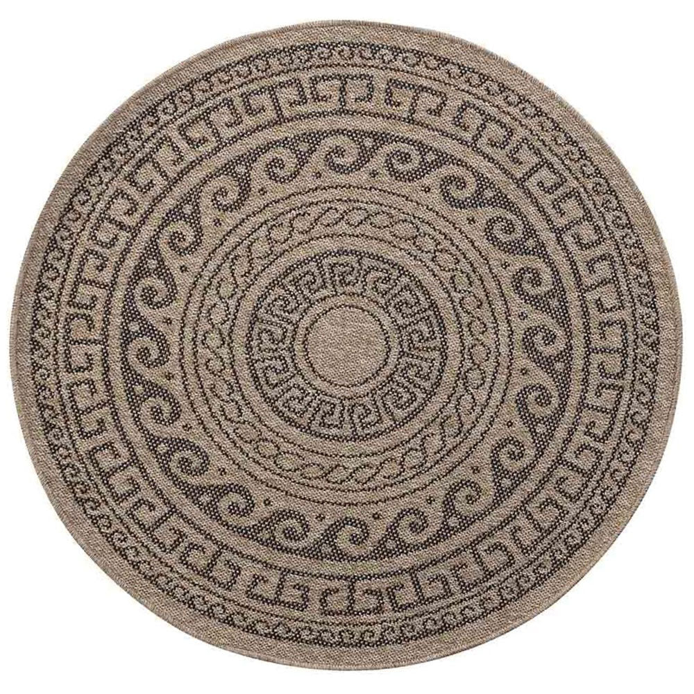 Harper Round Rug Greek Black - 120 x 120 cm