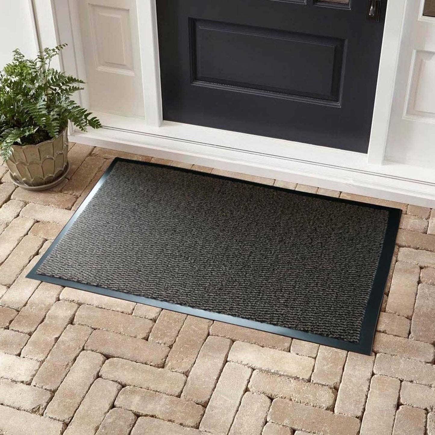 Leyla Heavy Duty Doormat with Rubber Edges - Brown