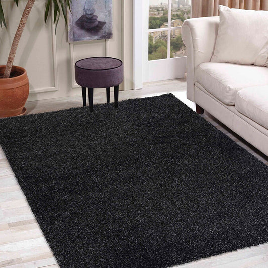 Salvador Oxford Shaggy Rug - Anthracite