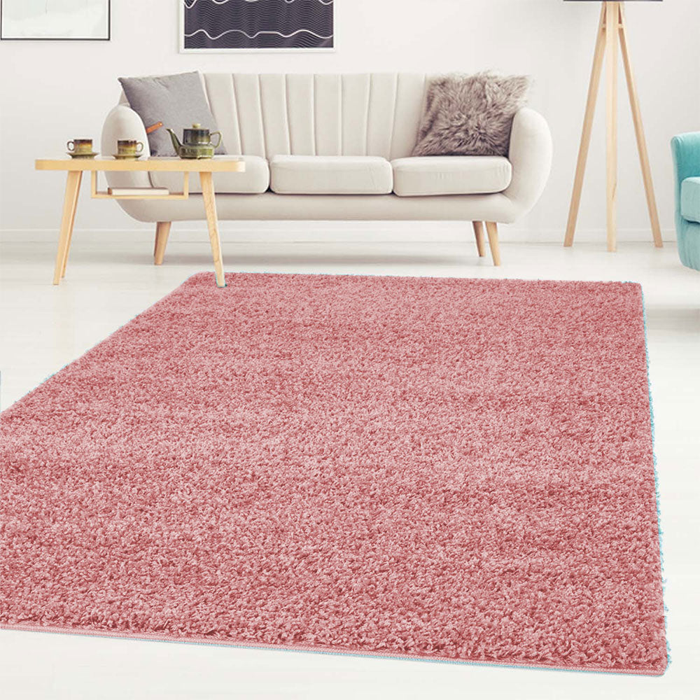 Salvador Oxford Shaggy Rug - Baby Pink