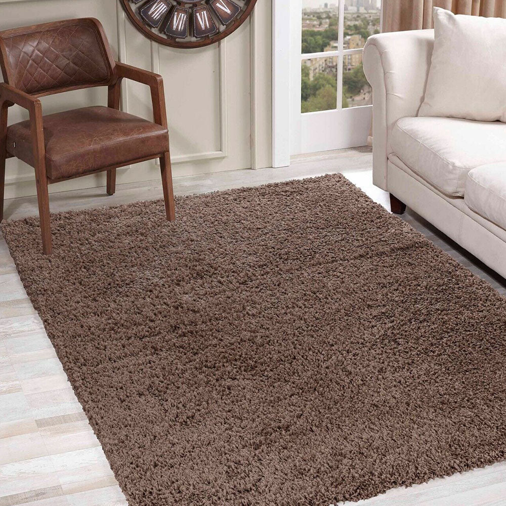 Salvador Oxford Shaggy Rug - Dark Beige