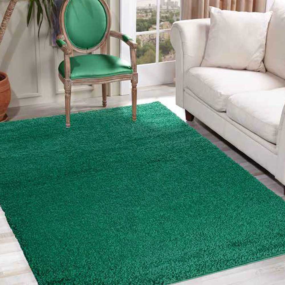 Salvador Oxford Shaggy Rug - Emerald Green