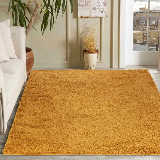 Salvador Oxford Shaggy Rug - Gold