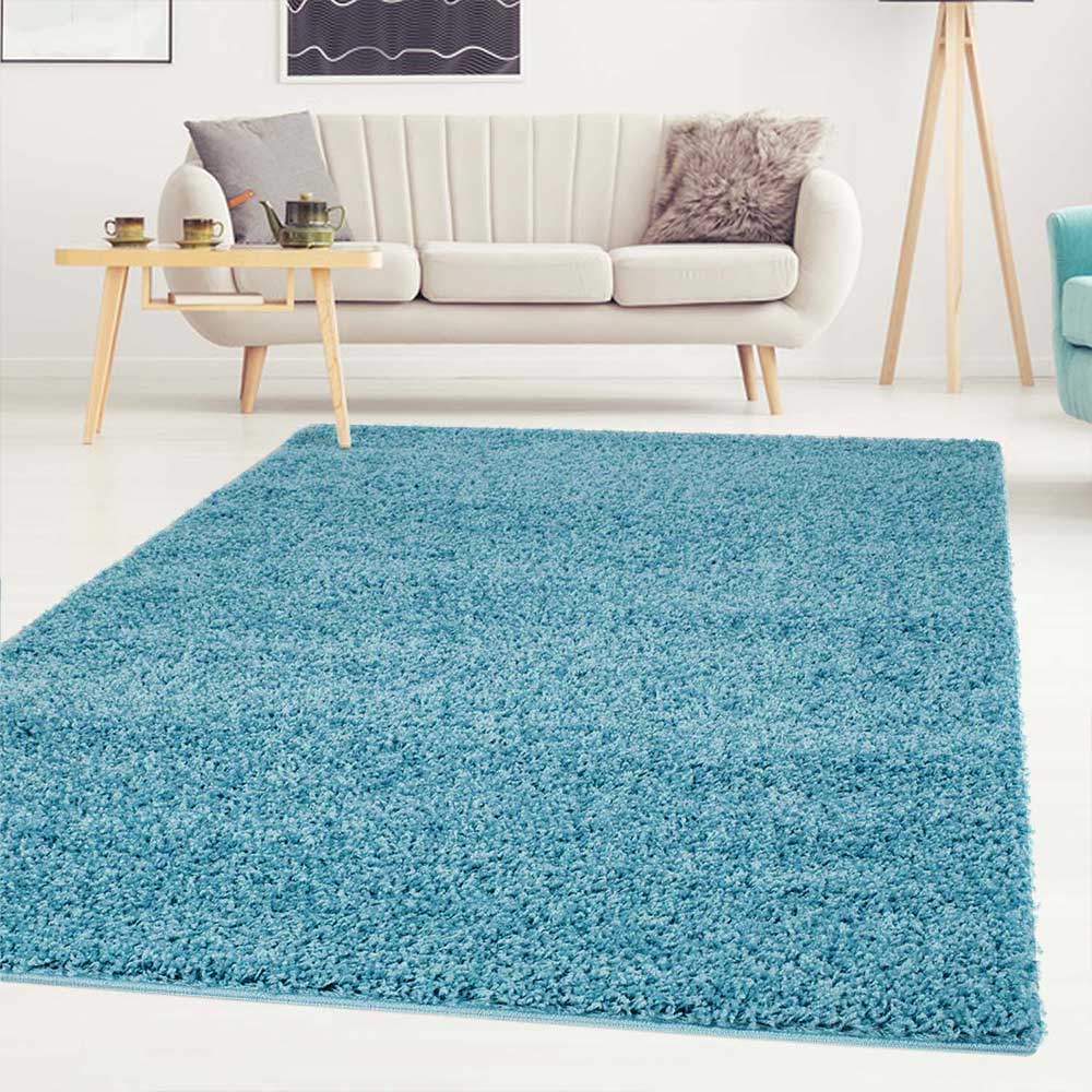 Salvador Oxford Shaggy Rug - Teal Blue