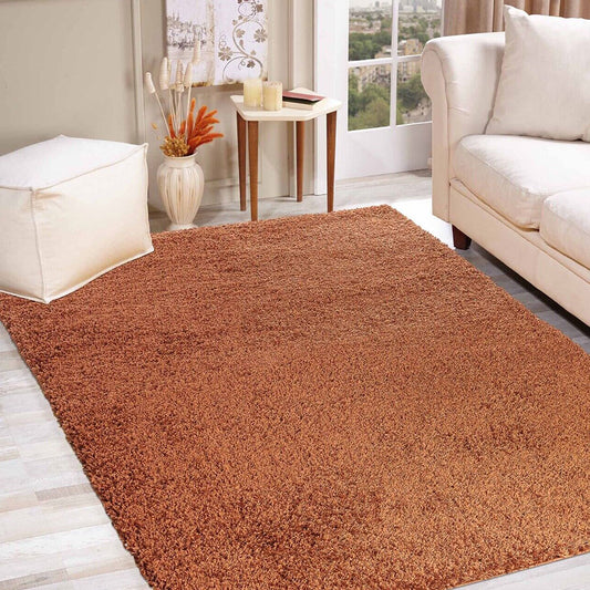 Salvador Oxford Shaggy Rug - Terracotta