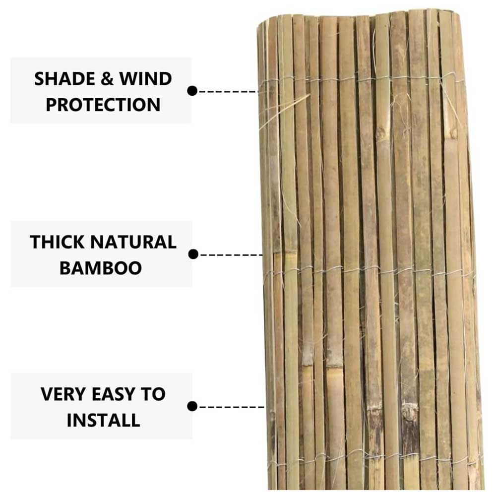 Split Bamboo Garden Fence Screening Natural Privacy and Outdoor Fencing